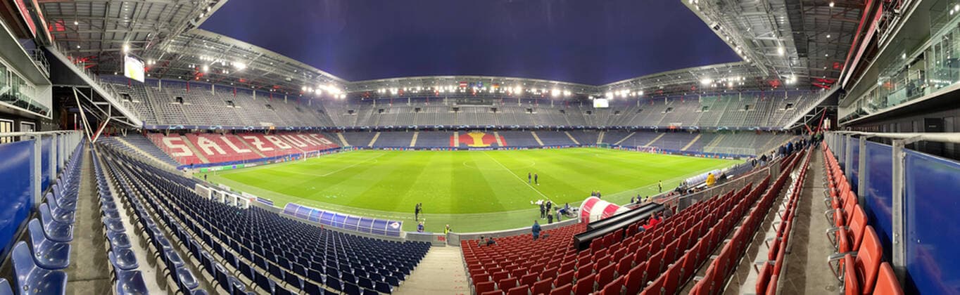 RB Salzburg vs VfL, CL, previews Salzburg, 19 10 2021, FOOTBALL FC Red Bull Salzburg vs VfL Wolfsburg, Champions League Group G, preliminary round, Red Bull Arena, season 2021 22 training, Red Bull Arena Panorama Salzburg