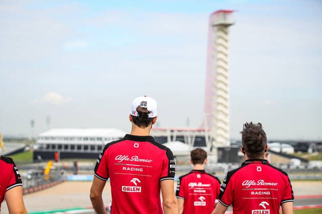 GIOVINAZZI Antonio (ita), Alfa Romeo Racing ORLEN C41, portrait trackwalk during the Formula 1 Aramco United States Grand Prix 2021, 17th round of the 2021 FIA Formula One World Championship, WM, Weltmeisterschaft from October 21 to 24, 2021 on the Circuit of the Americas, in Austin, Texas, United States of American - F1 - UNITED STATES GRAND PRIX 2021 DPPI Panoramic  20211021_GOODEN_FGO07105