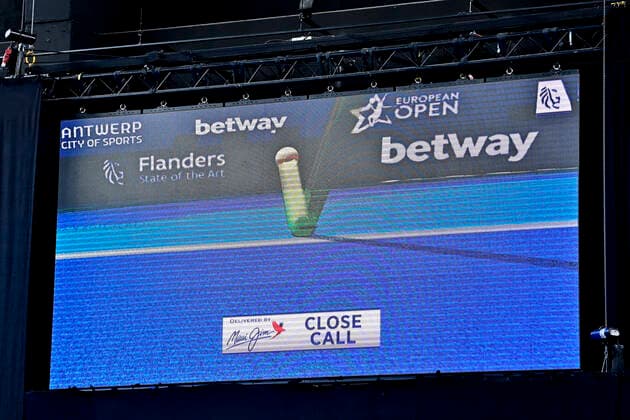 a doubles men game between Serbian Dodig and Brazilian Melo and Belgian Malisse and South-African Harris, a quarter finals game at the European Open Tennis ATP, Tennis Herren tournament, in Antwerp, Thursday 21 October 2021. DAVIDxPINTENS  x3119671x
