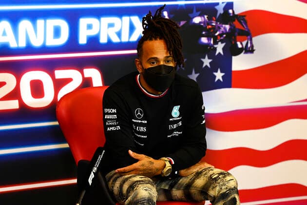 F1 Grand Prix of USA 44 Lewis Hamilton (GBR, Mercedes-AMG Petronas F1 Team), F1 Grand Prix of USA at Circuit of The Americas on October 21, 2021 in Austin, United States of America. (Photo by Mark Sutton LAT Motorsport Images FIA Pool via HOCH ZWEI) Austin United States of America Poolfoto HOCH ZWEI Pool Motorsport Images ,EDITORIAL USE ONLY