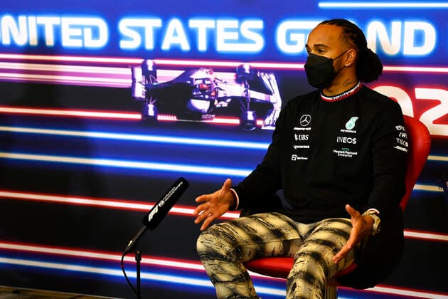 F1 Grand Prix of USA 44 Lewis Hamilton (GBR, Mercedes-AMG Petronas F1 Team), F1 Grand Prix of USA at Circuit of The Americas on October 21, 2021 in Austin, United States of America. (Photo by Mark Sutton LAT Motorsport Images FIA Pool via HOCH ZWEI) Austin United States of America Poolfoto HOCH ZWEI Pool Motorsport Images ,EDITORIAL USE ONLY