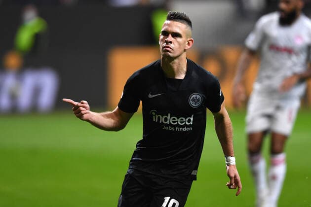 Football Europa League Matchday 3 Eintracht Frankfurt Olympiakos Piraeus on 21 10 2021 at Deutsche Bank Park in Frankfurt Goal celebrations for 1 0 by Rafael Borre Frankfurt xHDx