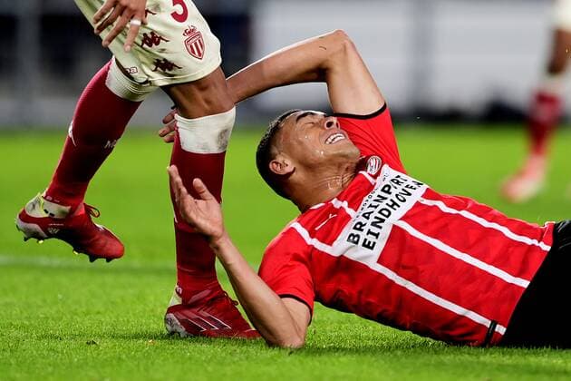 EINDHOVEN Carlos Vinicius of PSV during the UEFA Europa League match between PSV Eindhoven and AS Monaco at Phillips Stadium on October 21, 2021 in Eindhoven, Netherlands ANP OLAF KRAAK UEFA Europa League 2021 2022 xVIxANPxSportx xxANPxIVx 439510377