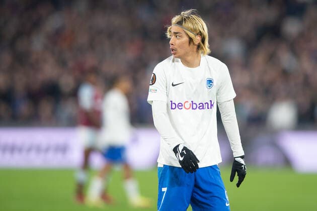 Junya Ito of KRC Genk during the UEFA Europa League match between West Ham United and KRC Genk at the London Stadium, Queen Elizabeth Olympic Park , London, England on 21 October 2021. Copyright: xSalvioxCalabresex 29580045