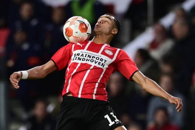 EINDHOVEN Cody Gakpo of PSV during the UEFA Europa League match between PSV Eindhoven and AS Monaco at Phillips Stadium on October 21, 2021 in Eindhoven, Netherlands ANP OLAF KRAAK UEFA Europa League 2021 2022 xVIxANPxSportx xxANPxIVx 439510424