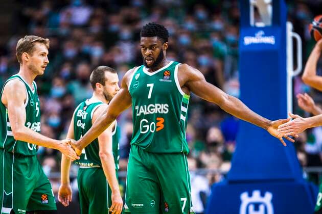 2021-10-21 Kaunas Lithuania. Zalgiris Kaunas plays vs Bayern Munich Euroleague basketball game in Kaunas arena on Thursday 21 of October 2021. Kaunas Lithuania KKF20211021_3983  Copyright: xKarolisxKavolelisx Euroleague basketball sport
