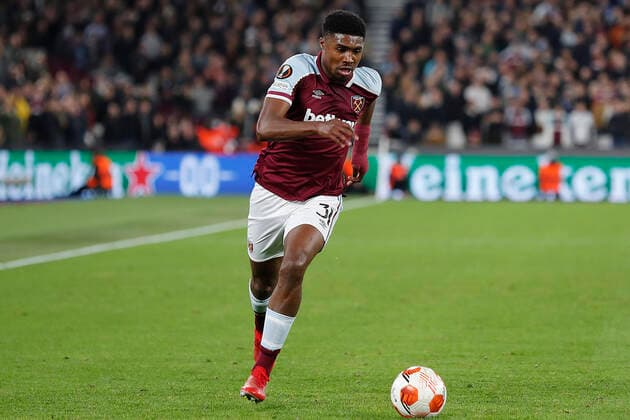 West Ham United v KRC Genk UEFA Europa League Ben Johnson of West Ham United in action during the UEFA Europa League Group H match at the London Stadium, Stratford Content Not Available For UK Newspapers Copyright: xPaulxChestertonx FIL-16007-0145