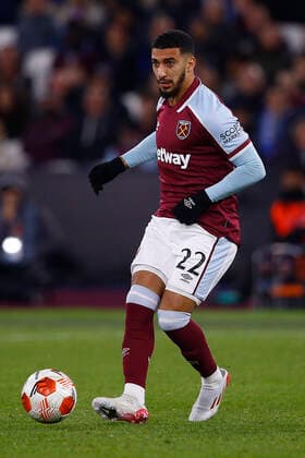 West Ham United v KRC Genk UEFA Europa League Said Benrahma of West Ham United in action during the UEFA Europa League Group H match at the London Stadium, Stratford Content Not Available For UK Newspapers Copyright: xPaulxChestertonx FIL-16007-0146