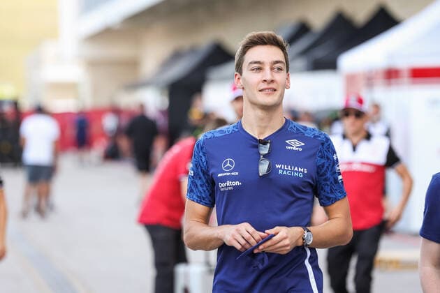 RUSSELL George (gbr), Williams Racing F1 FW43B, portrait during the Formula 1 Aramco United States Grand Prix 2021, 17th round of the 2021 FIA Formula One World Championship, WM, Weltmeisterschaft from October 21 to 24, 2021 on the Circuit of the Americas, in Austin, Texas, United States of American - F1 - UNITED STATES GRAND PRIX 2021 DPPI Panoramic  00121035_AV6_5771