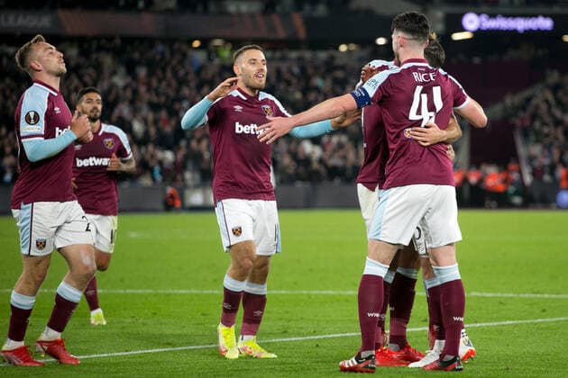 West Ham United v KRC Genk: Group H - UEFA Europa League Jarrod Bowen of West Ham celebrates after scoring during the UEFA Europa League match between West Ham United and KRC Genk at the London Stadium, Stratford on Thursday 21st October 2021. London Greater London United Kingdom  Copyright: xMIxNewsx fletcher-westhamu211021_npW5n