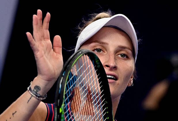 6678082 22.10.2021 Czech Republic s Marketa Vondrousova is seen during the women s singles quarterfinal tennis match against Russia s Anastasia Pavlyuchenkova at the Kremlin Cup, in Moscow, Russia. Alexey Filippov Sputnik Russia Tennis Kremlin Cup  8c45261b8b2b72aa