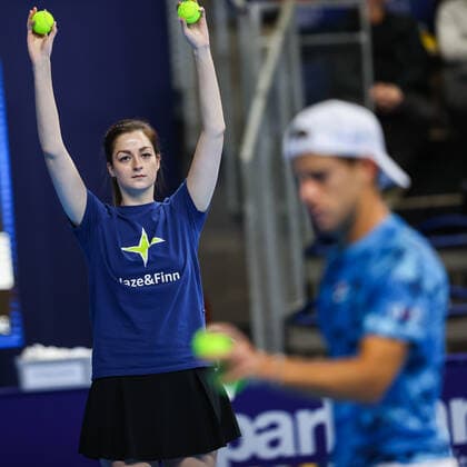 Illustration shows a ball girl the European Open Tennis ATP, Tennis Herren tournament, in Antwerp, Friday 22 October 2021. DAVIDxPINTENS  x3120507x