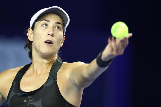 MOSCOW, RUSSIA - OCTOBER 22: Garbine Muguruza in action during The VTB Kremlin Cup on October 22, 2021, at Palace of Sports Luzhniki in Moscow, Russia. (Photo by Anatoliy Medved Icon Sportswire) TENNIS: OCT 22 VTB Kremlin Cup Icon2110221993
