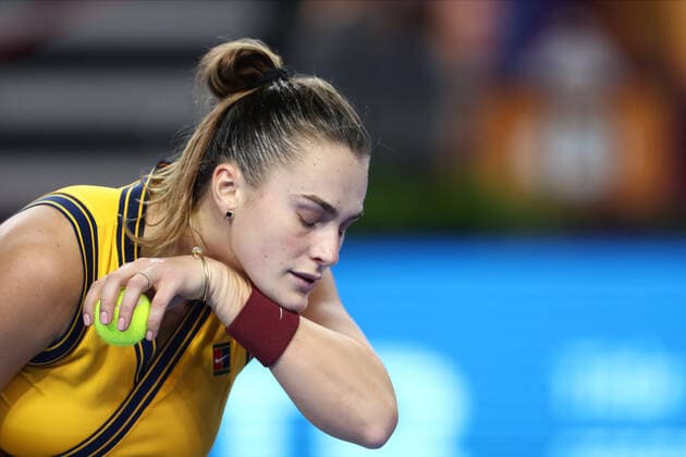 MOSCOW, RUSSIA - OCTOBER 22: Aryna Sabalenka during The VTB Kremlin Cup on October 22, 2021, at Irina Viner-Usmanova Gymnastics Palace in Moscow, Russia. (Photo by Anatoliy Medved Icon Sportswire) TENNIS: OCT 22 VTB Kremlin Cup Icon2110221943