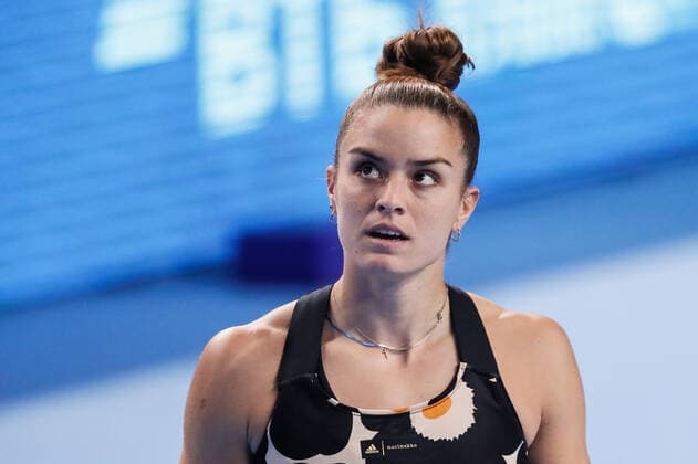 VTB Kremlin Cup 2021 International Tennis Tournament Maria Sakkari of Greece looks on during the women s singles semifinal tennis match of the WTA, Tennis Damen 500 VTB Kremlin Cup 2021 International Tennis Tournament against Ekaterina Alexandrova of Russia at the Irina Viner-Usmanova Gymnastics Palace on October 23, 2021 in Moscow, Russia. Moscow Russia  Copyright: xMikexKireevx kireev-notitle211023_npGjL