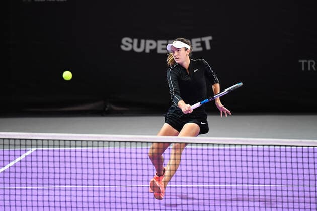 Qualifications for WTA, Tennis Damen 250 Transylvania Open 2021 in Cluj-Napoca Romania, 23 October 2021 in BT Arena Anna Danilina in action during Aleksandra Krunic (SER) v Anna Danilina (RUS) Qualifications for WTA 250 Transylvania Open 2021 in Cluj-Napoca Romania, 23 October 2021 in BT Arena Cluj-Napoca Cluj Romania Copyright: xAncaxTepeix