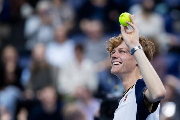 Italian Jannik Sinner pictured after winning a singles match between Italian Sinner and South African Harris, in the semi finals of the European Open Tennis ATP, Tennis Herren tournament, in Antwerp, Saturday 23 October 2021. KRISTOFxVANxACCOM  x3121816x