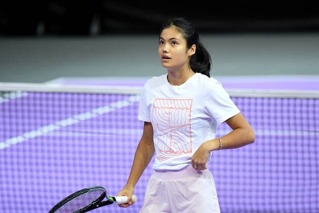 Qualifications for WTA, Tennis Damen 250 Transylvania Open 2021 in Cluj-Napoca Romania, 23 October 2021 in BT Arena Emma Raducanu (UK) in action during free practice on day one of Qualifications for WTA 250 Transylvania Open 2021 in Cluj-Napoca Romania, 23 October 2021 in BT Arena Cluj-Napoca Cluj Romania Copyright: xAncaxTepeix