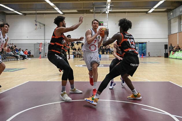 Barmer 2 Basketball Bundesliga ProB, Rheinstars Koeln vs Dragons Rhoendorf, 23 10 2021 Thomas Michel RheinStars Koeln 7 , Barmer 2 Basketball Bundesliga ProB, Rheinstars Koeln vs Dragons Rhoendorf on 23 10 2021 at the ASV Koeln in Koeln North Rhine-Westphalia Copyright: xBEAUTIFULxSPORTS Mueller-Laschetx