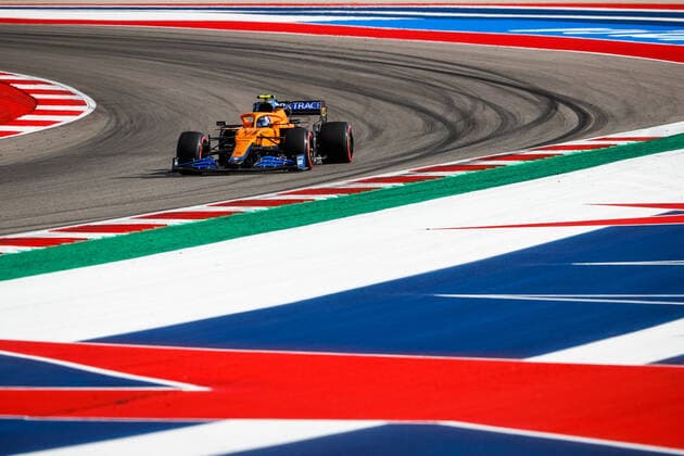 04 NORRIS Lando (gbr), McLaren MCL35M, action during the Formula 1 Aramco United States Grand Prix 2021, 17th round of the 2021 FIA Formula One World Championship, WM, Weltmeisterschaft from October 21 to 24, 2021 on the Circuit of the Americas, in Austin, Texas, United States of American - F1 - UNITED STATES GRAND PRIX 2021 DPPI Panoramic  00121035__V2_8631
