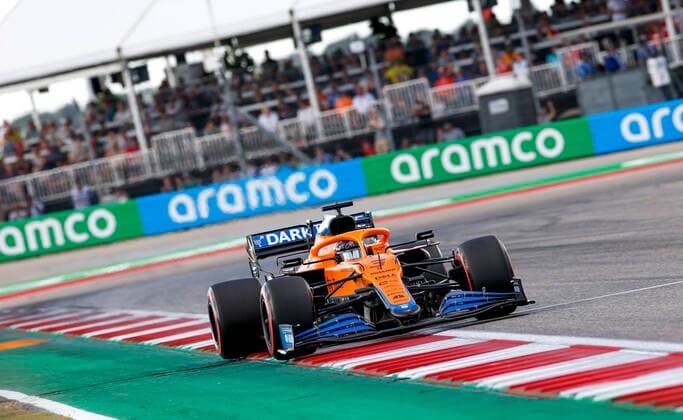 3 Daniel Ricciardo AUS, McLaren F1 Team , F1 Grand Prix of USA at Circuit of The Americas on October 23, 2021 in Austin, United States of America Photo by HOCH ZWEI Austin United States of America