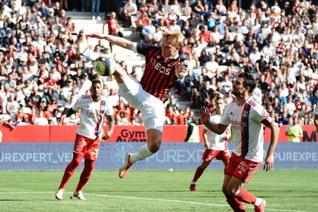 Kasper Dolberg (OGC Nice) FOOTBALL : OGC Nice vs Lyon - Ligue 1 Uber Eats - Nice - 24 10 2021 NorbertScanella Panoramic 