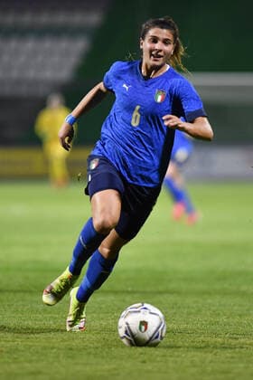 Sofia Cantore of Italy in action during the UEFA women s world cup qualifying round between ITALIA and CROATIA at Stadio Teofilo Patini on October 22, 2021 in Castel di Sangro, Italy.  Copyright: xDomenicoxCippitellix xIPAx xx 0