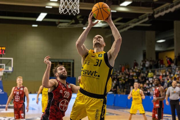 Daniel Keppeler Tigers Tuebingen, 31 ¨¨¨Tigers Tübingen vs Bayer Giants Leverkusen, 2 basketball, Bundesliga, Pro A, Barmer 2 basketball, matchday 6, season 2021 2022, 24 10 2021, ¨¨ Tigers Tübingen Bayer Giants Leverkusen, basketball, 2 Bundesliga, Barmer 2 basketball, matchday 6, season 2020 2021, 24 10 2021 Rottenburg am Neckar. Copyright: xNinaxSander xEibnerxPressefotoxIx EP_NSR