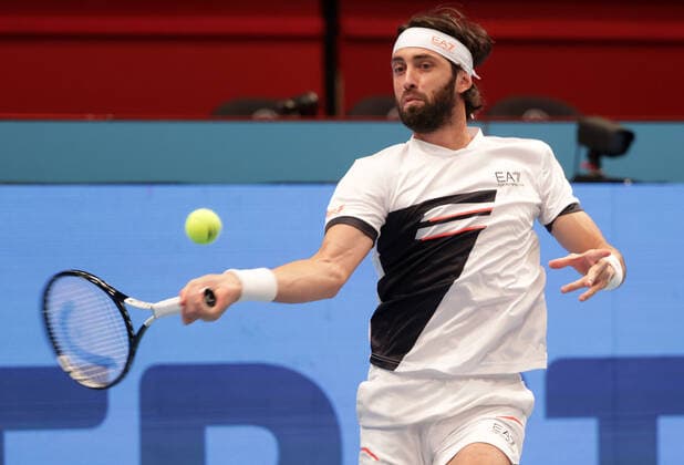 TENNIS - ATP, Tennis Herren Erste Bank Open VIENNA,AUSTRIA,25.OCT.21 - TENNIS - ATP World Tour, Erste Bank Open. Image shows Nikoloz Basilashvili (GEO).  GEPAxpictures xWalterxLuger