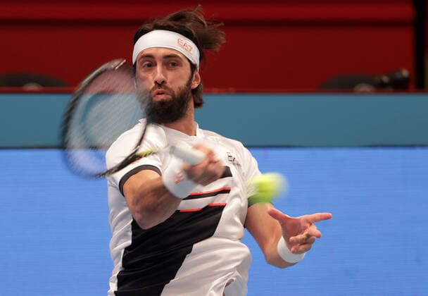 TENNIS - ATP, Tennis Herren Erste Bank Open VIENNA,AUSTRIA,25.OCT.21 - TENNIS - ATP World Tour, Erste Bank Open. Image shows Nikoloz Basilashvili (GEO).  GEPAxpictures xWalterxLuger