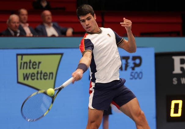 TENNIS - ATP, Tennis Herren Erste Bank Open VIENNA,AUSTRIA,25.OCT.21 - TENNIS - ATP World Tour, Erste Bank Open. Image shows Carlos Alcaraz (ESP).  GEPAxpictures xWalterxLuger