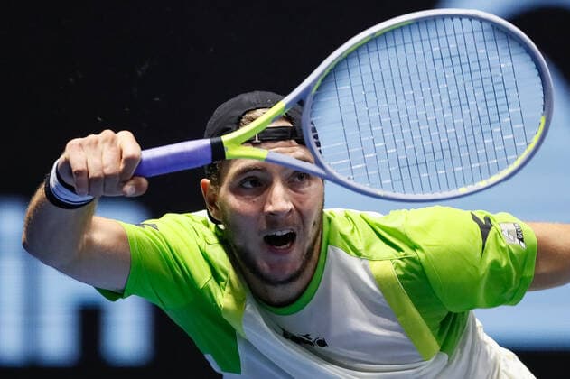 Sport Bilder des Tages ATP, Tennis Herren St. Petersburg Open 2021 International Tennis Tournament Jan-Lennard Struff of Germany in action during the men s singles Round of 32 tennis match of the ATP 250 St. Petersburg Open 2021 International Tennis Tournament against James Duckworth of Australia at the Sibur Arena on October 25, 2021 in Saint Petersburg, Russia. Saint Petersburg Russia  Copyright: xMikexKireevx kireev-notitle211025_np5l6