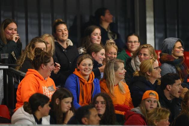 ALMERE, 25-10-2021 , Yanmar Stadium, season 2021 2022 , friendly game. Netherlands U23 supporters during the match Netherlands U23 (women) - Italy U23 Netherlands U23 (women) - Italy U23  x14067292x Copyright: