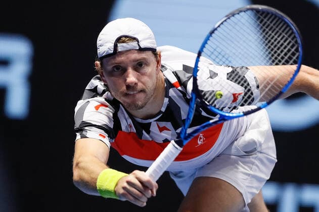 ATP, Tennis Herren St. Petersburg Open 2021 International Tennis Tournament James Duckworth of Australia in action during the men s singles Round of 32 tennis match of the ATP 250 St. Petersburg Open 2021 International Tennis Tournament against Jan-Lennard Struff of Germany at the Sibur Arena on October 25, 2021 in Saint Petersburg, Russia. Saint Petersburg Russia  Copyright: xMikexKireevx kireev-notitle211025_np5ld
