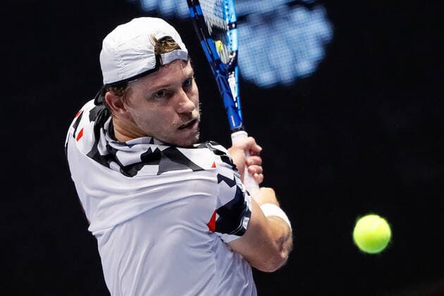 ATP, Tennis Herren St. Petersburg Open 2021 International Tennis Tournament James Duckworth of Australia returns the ball to Jan-Lennard Struff of Germany during the men s singles Round of 32 tennis match of the ATP 250 St. Petersburg Open 2021 International Tennis Tournament at the Sibur Arena on October 25, 2021 in Saint Petersburg, Russia. Saint Petersburg Russia  Copyright: xMikexKireevx kireev-notitle211025_npIMS