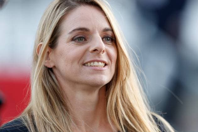 Nia Künzer, ARD Expert portrait, single image, 26 10 2021, Essen Germany , football, women, international match, Germany Israel, DFB DFL REGULATES PROHIBIT ANY USE OF PHOTOGRAPHS AS IMAGE SEQUENCES AND OR QUASI VIDEO xprx