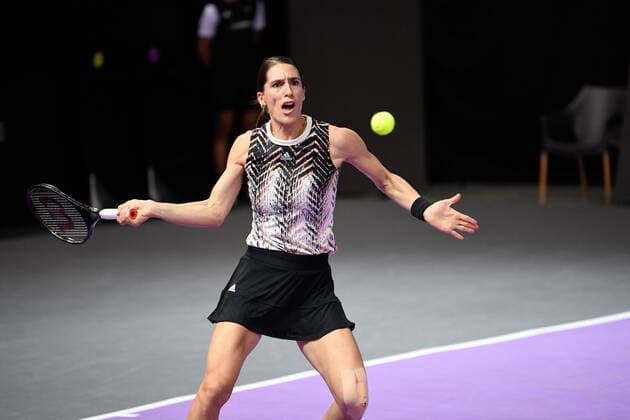 Day four of Transylvania Open and second day without public due to Covid 19. WTA, Tennis Damen competition taking place in BT Arena, Cluj-Napoca, Romania between 23-21 October 2021 Andrea Petkovic in action during her match against Varvara Garacheva on the fourth day of Transylvania Open disputed in BT Arena Cluj-Napoca, Romania during 23-31 October 2021 Cluj-Napoca Cluj Romania Copyright: xAncaxTepeix