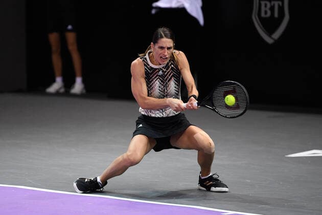 Day four of Transylvania Open and second day without public due to Covid 19. WTA, Tennis Damen competition taking place in BT Arena, Cluj-Napoca, Romania between 23-21 October 2021 Andrea Petkovic in action during her match against Varvara Garacheva on the fourth day of Transylvania Open disputed in BT Arena Cluj-Napoca, Romania during 23-31 October 2021 Cluj-Napoca Cluj Romania Copyright: xAncaxTepeix