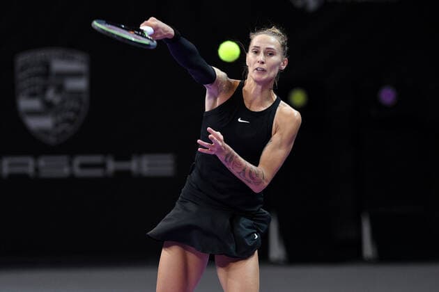 Day four of Transylvania Open and second day without public due to Covid 19. WTA, Tennis Damen competition taking place in BT Arena, Cluj-Napoca, Romania between 23-21 October 2021 Polona Hercog in action during her match against Emma Raducanu on the fourth day of Transylvania Open in BT Arena, Cluj-Napoca, Romania, 26 October 2021 Cluj-Napoca Cluj Romania Copyright: xAncaxTepeix