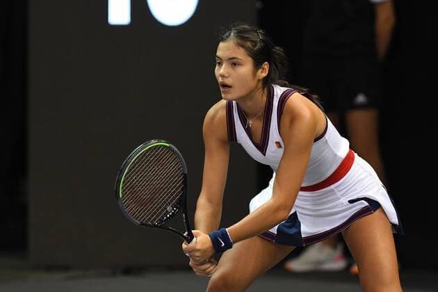 Day four of Transylvania Open and second day without public due to Covid 19. WTA, Tennis Damen competition taking place in BT Arena, Cluj-Napoca, Romania between 23-21 October 2021 Portrait of Emma Raducanu during her match against Polona Hercog on the fourth day of Transylvania Open in BT Arena, Cluj-Napoca, Romania, 26 October 2021 Cluj-Napoca Cluj Romania Copyright: xAncaxTepeix