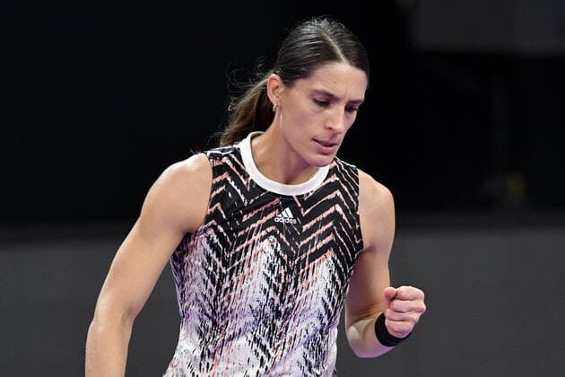 Day four of Transylvania Open and second day without public due to Covid 19. WTA, Tennis Damen competition taking place in BT Arena, Cluj-Napoca, Romania between 23-21 October 2021 Portrait of Andrea Petkovic in action during her match against Varvara Garacheva on the fourth day of Transylvania Open disputed in BT Arena Cluj-Napoca, Romania during 23-31 October 2021 Cluj-Napoca Cluj Romania Copyright: xAncaxTepeix
