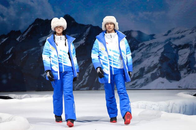 BEIJING, CHINA - OCTOBER 27: Models showcase uniforms during the release ceremony of uniforms for Beijing 2022 Olympic and Paralympic Winter games, Winterspiele,Spiele, Summer games at Shougang Park on October 27, 2021 in Beijing, China.  Copyright: xVCGx CFP111354968584 