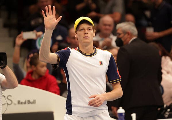 TENNIS - ATP, Tennis Herren Erste Bank Open VIENNA,AUSTRIA,27.OCT.21 - TENNIS - ATP World Tour, Erste Bank Open. Image shows the rejoicing of Jannik Sinner (ITA).  GEPAxpictures xWalterxLuger