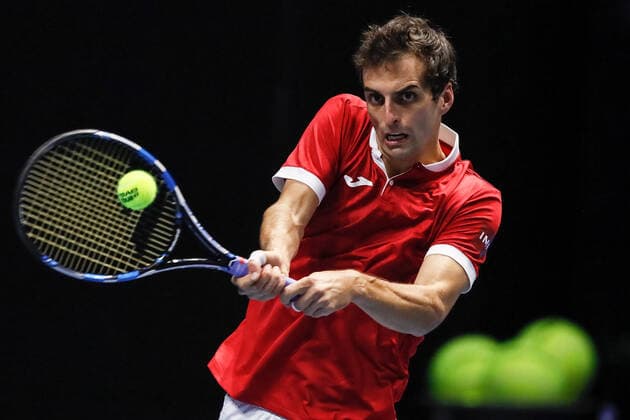 ATP, Tennis Herren St. Petersburg Open 2021 International Tennis Tournament Albert Ramos-Vinolas of Spain returns the ball to Marin Cilic of Croatia during the men s singles Round of 32 tennis match of the ATP 250 St. Petersburg Open 2021 International Tennis Tournament at the Sibur Arena on October 26, 2021 in Saint Petersburg, Russia. Saint Petersburg Russia  Copyright: xMikexKireevx kireev-notitle211027_npOi9