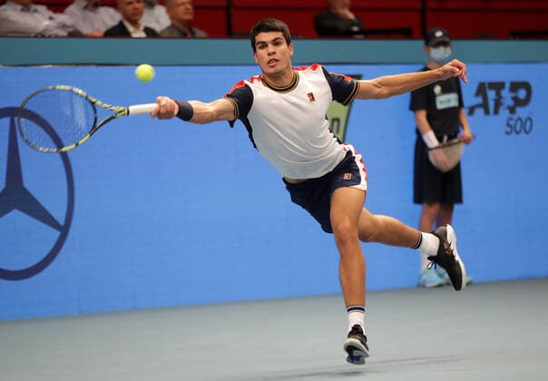 TENNIS - ATP, Tennis Herren Erste Bank Open VIENNA,AUSTRIA,27.OCT.21 - TENNIS - ATP World Tour, Erste Bank Open. Image shows Carlos Alcaraz (ESP).  GEPAxpictures xWalterxLuger