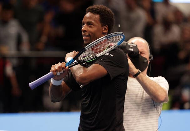TENNIS - ATP, Tennis Herren Erste Bank Open VIENNA,AUSTRIA,27.OCT.21 - TENNIS - ATP World Tour, Erste Bank Open. Image shows the rejoicing of Gael Monfils (FRA).  GEPAxpictures xWalterxLuger