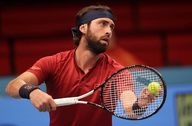 TENNIS - ATP, Tennis Herren Erste Bank Open VIENNA,AUSTRIA,27.OCT.21 - TENNIS - ATP World Tour, Erste Bank Open. Image shows Nikoloz Basilashvili (GEO).  GEPAxpictures xWalterxLuger