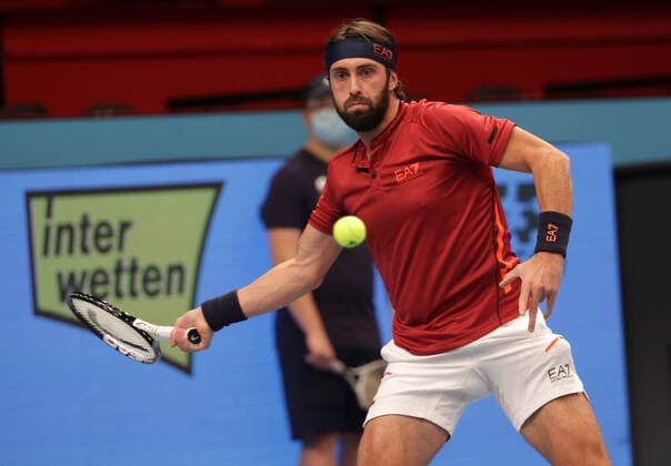 TENNIS - ATP, Tennis Herren Erste Bank Open VIENNA,AUSTRIA,27.OCT.21 - TENNIS - ATP World Tour, Erste Bank Open. Image shows Nikoloz Basilashvili (GEO).  GEPAxpictures xWalterxLuger