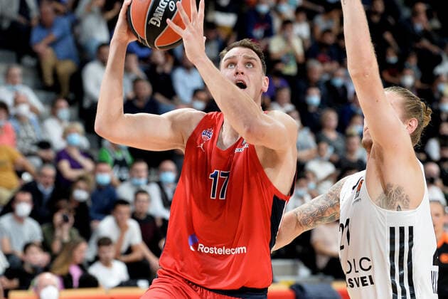 Johannes Voigtmann (moscou) BASKETBALL : LDLC ASVEL vs CSKA Moscou - Euroleague - 27 10 2021 FredericChambert Panoramic 