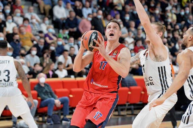Johannes Voigtmann (moscou) BASKETBALL : LDLC ASVEL vs CSKA Moscou - Euroleague - 27 10 2021 FredericChambert Panoramic 